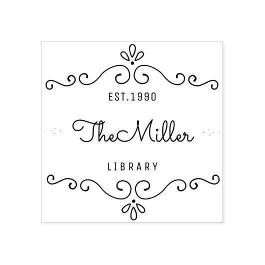 Classic  Bloeiende Familie Bookplate Rubberstempel (Afrduk)