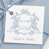 Classic Bloom Garden Dusty Blue Wedding Bedankt Bedankjes Labels