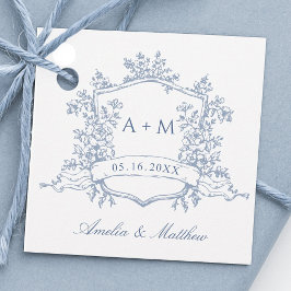Classic Bloom Garden Dusty Blue Wedding Bedankt Bedankjes Labels