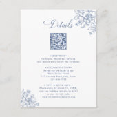 Classic Bloom Garden Dusty Blue Wedding Details Informatiekaartje (Voorkant)