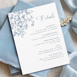 Classic Bloom Garden Dusty Blue Wedding Details Informatiekaartje