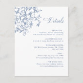 Classic Bloom Garden Dusty Blue Wedding Details Informatiekaartje (Voorkant)