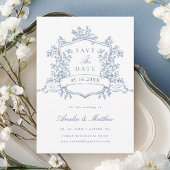 Classic Bloom Garden Dusty Blue Wedding Save The Date