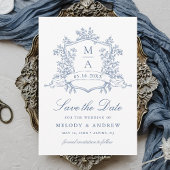 Classic Bloom Garden Dusty Blue Wedding Save The Date