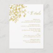 Classic Bloom Garden Gold Wedding Details Informatiekaartje (Voorkant)