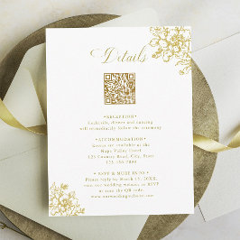 Classic Bloom Garden Gold Wedding Details Informatiekaartje