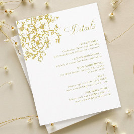 Classic Bloom Garden Gold Wedding Details Informatiekaartje