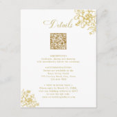 Classic Bloom Garden Gold Wedding Details Informatiekaartje (Voorkant)
