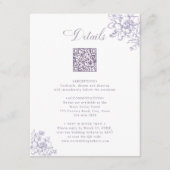 Classic Bloom Garden Lavender Wedding Details Informatiekaartje (Voorkant)