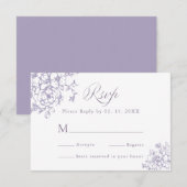 Classic Bloom Garden Lavender Wedding RSVP Kaartje (Voorkant / Achterkant)