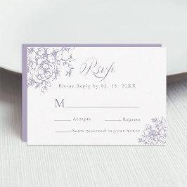 Classic Bloom Garden Lavender Wedding RSVP Kaartje