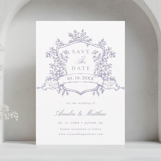 Classic Bloom Garden Lavender Wedding Save The Date