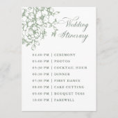 Classic Bloom Garden Sage Green Wedding Itinerary Programmakaart (Voorkant)
