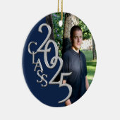 Classic Blue 2025 Afstuderen Foto Keramisch Ornament (Rechts)