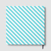 Classic blue and white diagonal stripes gastenboek (Achterkant)