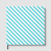 Classic blue and white diagonal stripes gastenboek (Voorkant)