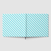 Classic blue and white diagonal stripes gastenboek (Volledig)