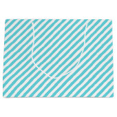 Classic blue and white diagonal stripes groot cadeauzakje (Voorkant)