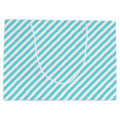 Classic blue and white diagonal stripes groot cadeauzakje (Achterkant)