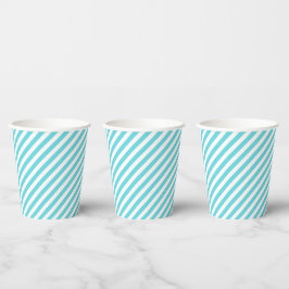 Classic blue and white diagonal stripes papieren bekers