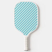 Classic blue and white diagonal stripes pickleball paddle (Voorkant)