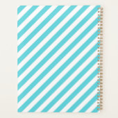Classic blue and white diagonal stripes planner (Achterkant)