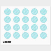 Classic blue and white diagonal stripes ronde sticker (Vel)