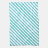 Classic blue and white diagonal stripes theedoek (Verticaal)