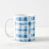 Classic Blue and White Gingham Checkered Pattern Koffiemok (Links)