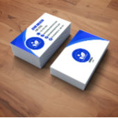 Classic Blue and White Modern Business Card Visitekaartje