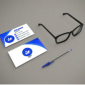 Classic Blue and White Modern Business Card Visitekaartje