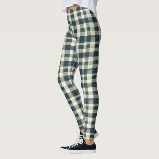 Classic Blue and White Plaid Leggings (Links)