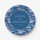 Classic Blue and White Wedding Invitation Papieren Bordje (Voorkant)