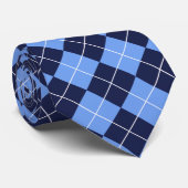 Classic Blue Argyle Pattern Necktie Stropdas (Opgerold)