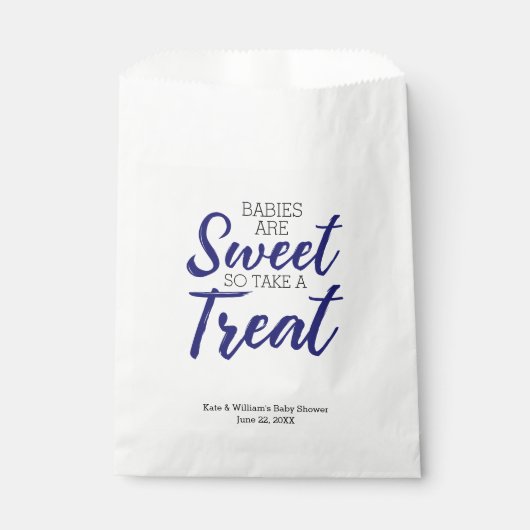 Classic Blue Baby's Sweet Boy Baby shower Party Bedankzakje (Voorkant)