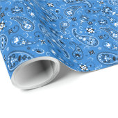 Classic Blue Bandana Paisley Cadeaupapier (Rol Hoek)