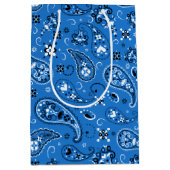 Classic Blue Bandana Paisley Medium Cadeauzakje (Voorkant)