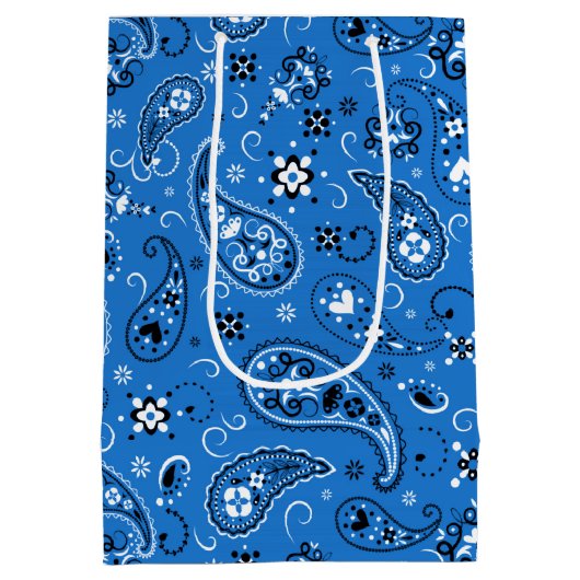 Classic Blue Bandana Paisley Medium Cadeauzakje (Achterkant)
