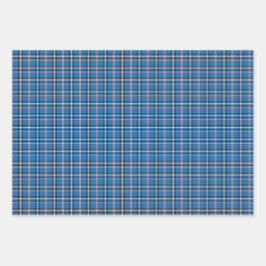 Classic Blue Black White Plaid Inpakpapier Vel