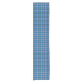 Classic Blue Black White Plaid Table Runner Korte Tafelloper (Voorkant)