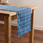 Classic Blue Black White Plaid Table Runner Korte Tafelloper (Voorbeeld)