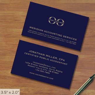 Classic Blue Boekhouding Visitekaartje met Logo