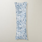 CLASSIC BLUE | Boho Floral Beauty Lichaamskussen (Voorkant Verticaal)