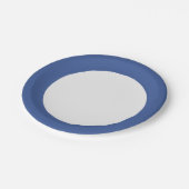 Classic Blue Border Paper Plate – Customizable Papieren Bordje (Gekanteld)