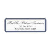 Classic Blue Border Retourneren Adresetiketten Etiket (Voorkant)