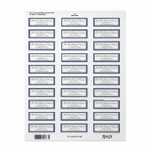 Classic Blue Border Retourneren Adresetiketten Etiket (Full Sheet)