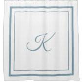 Classic blue Border Script Monogram Showgordijn Douchegordijn (Voorkant)