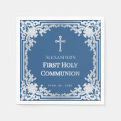 Classic Blue Boy Eerste Communie  Elegant Servet (Voorkant)