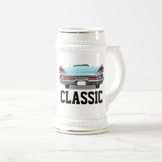 CLASSIC BLUE CAR BEER STEIN BIERPUL (Voorkant rechts)