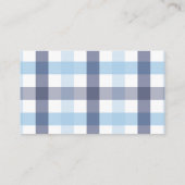 Classic Blue Check Baby showers luier loempia Informatiekaartje (Achterkant)